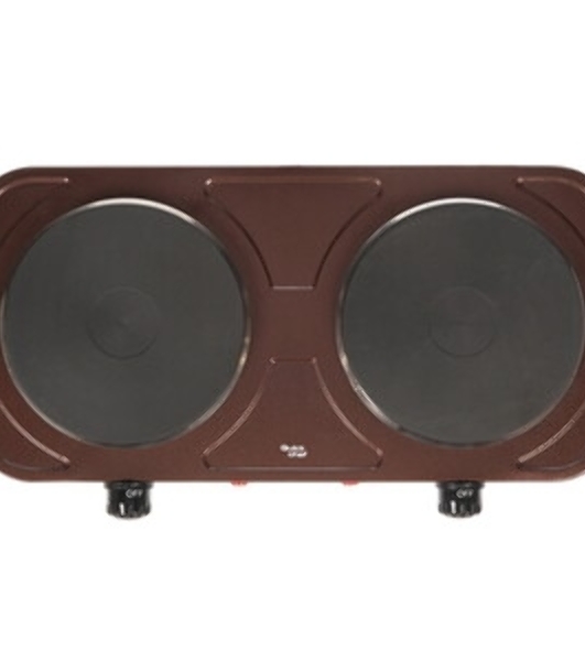 Плита настольная электрическая Centek CT-1507 Siberia коричневый, 2 кВт, ТЭН, конфорки - 2, эмаль, поворотные переключатели