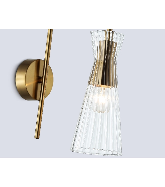 Настенный светильник Ambrella light LH55705 BS/CL латунь/прозрачный E14 max 40W 220*90*300