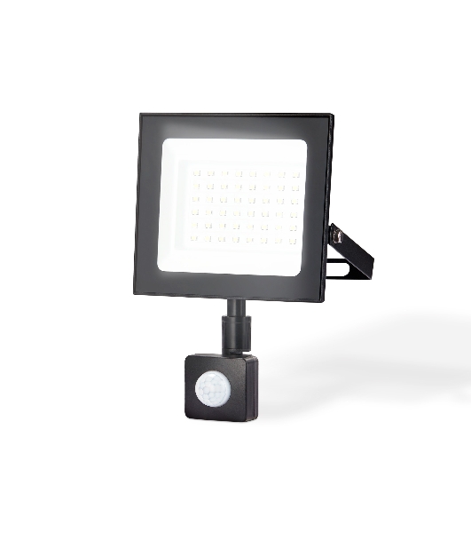 Прожектор светодиодный с датчиком движения Ambrella light ST8115 BK черный IP65 LED 6500K 50W 160*134*28