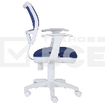 Кресло компьютерное Бюрократ CH-W797/BL/TW-10 TW-10 синий, спинка сетка, сиденье синий, колеса белый/синий, пластик белый, фото5