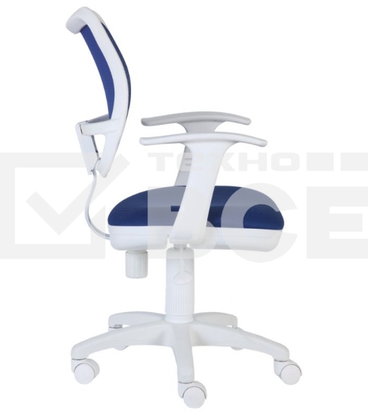 Кресло компьютерное Бюрократ CH-W797/BL/TW-10 TW-10 синий, спинка сетка, сиденье синий, колеса белый/синий, пластик белый