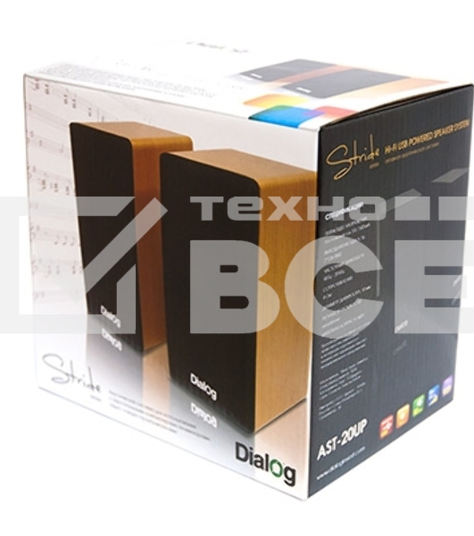 Колонки Dialog AST-20UP - акустические колонки 2.0, 6W RMS, Cherry , питание от USB