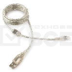 Кабель Cablexpert USB 2.0 Pro, AM/microBM, 1,8м, экран, феррит.кольцо, прозрачны (CCP-mUSB2-AMBM-6-TR), фото 1