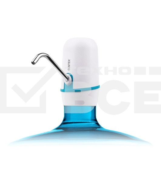 Помпа электрическая Centek CT-3002 белый 2.2л/мин 8Вт, 2 насоса, Li 1200 мА·ч, USB зарядка, LED