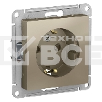 Механизм розетки 1-м СП AtlasDesign с заземл. защ. шторки 16А шампань SchE ATN000545, фото6