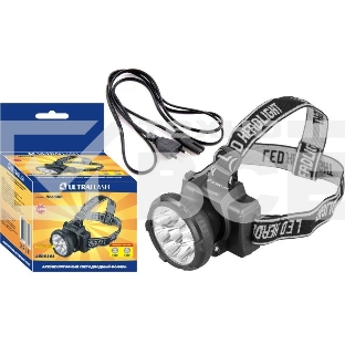 Фонарь налобный аккумуляторный LED 5363 (220В 9LED 2 режима; черн.) Ultraflash 11257