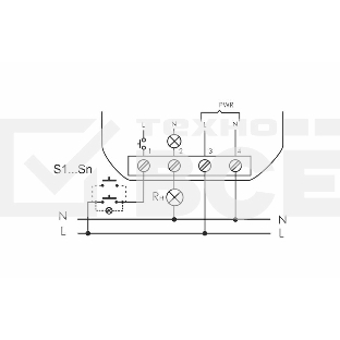 Реле импульсное BIS-402 (для установки в монтажную коробку 230В 8А 1Z IP40) F&F EA01.005.002