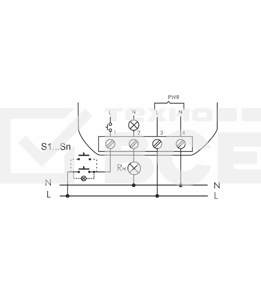 Реле импульсное BIS-402 (для установки в монтажную коробку 230В 8А 1Z IP40) F&F EA01.005.002