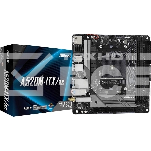 Материнская плата ASRock A520M-ITX/AC, AM4, AMD A520, 2xDDR4, 4xSATA, 1xM.2 PCIe, 1xPCIe 3.0 x16, 1xHDMI, 1xDP, 1x1Gb LAN, Wi-Fi, Bluetooth, 2xUSB-A 2.0, 3xUSB-A 3.2 Gen 1, 1xUSB-C 3.1, 3x3.5 мм, 7.1, Mini-ITX