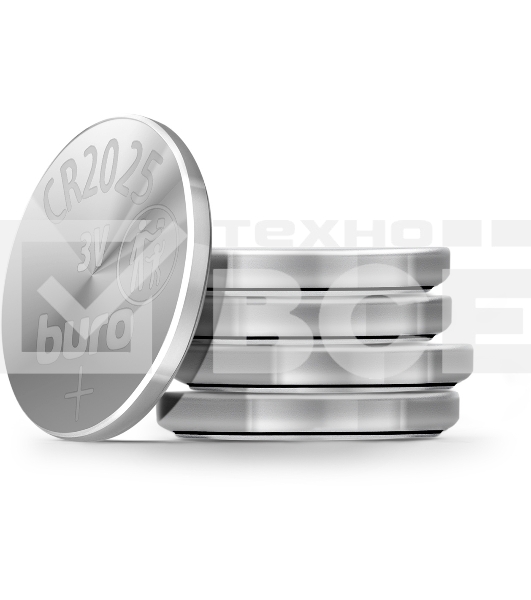 Батарея Buro Lithium CR2025 (1шт) блистер, 3 В