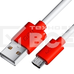 Кабель GCR 3.0m MicroUSB, белый, красные коннекторы, быстрая зарядка, 28/24 AWG, GCR-53218, фото2