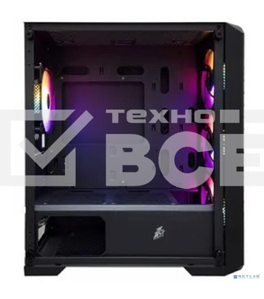 Компьютерный корпус 1STPLAYER TRILOBITE T5 Black / mATX, TG / 4x120mm LED fans inc. / T5-BK-4F1