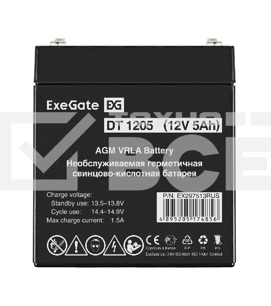 Аккумуляторная батарея ExeGate DT 1205 (12V 5Ah, клеммы F2)