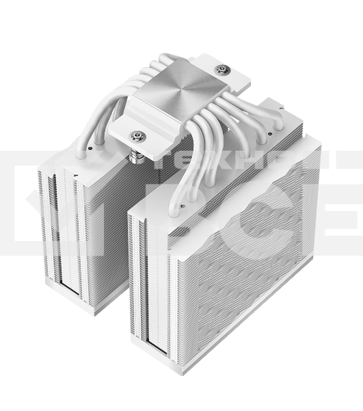 Кулер для процессора PCCooler RZ620 WH (260W, 4-pin PWM, 158mm, Al/Cu, 6x6mm, 2x120mm, 86.73CFM, 32dBA, 1800RPM, S: 1851/1700/1200/115X, AM5/AM4, white)