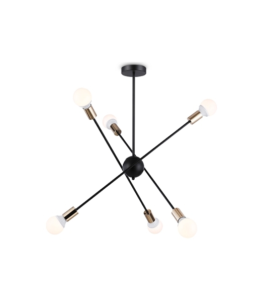 Светильник Ambrella light TR80435/6 BK/GD черный/золото E27/6 max 60W D950*730