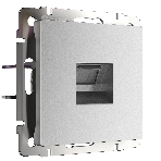 Розетка Ethernet RJ-45 (серебряный матовый), фото 1