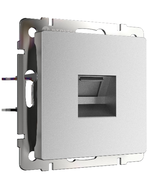 Розетка Ethernet RJ-45 (серебряный матовый)
