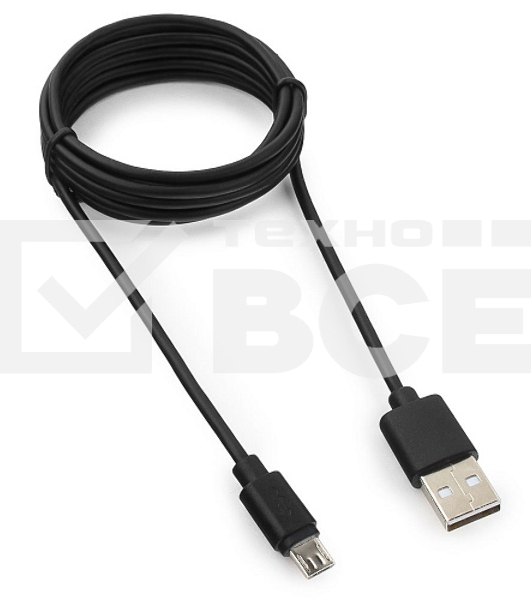 Кабель USB 2.0 Pro Гарнизон GCC-mUSB2-AMBM-1.8M, AM/microBM 5P, 1.8м, черный, пакет