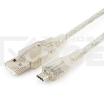 Кабель Cablexpert USB 2.0 Pro, AM/microBM, 1,8м, экран, феррит.кольцо, прозрачны (CCP-mUSB2-AMBM-6-TR), фото4