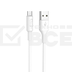 Кабель USB 2.0 hoco X25, AM/microBM, белый, 1м, фото2