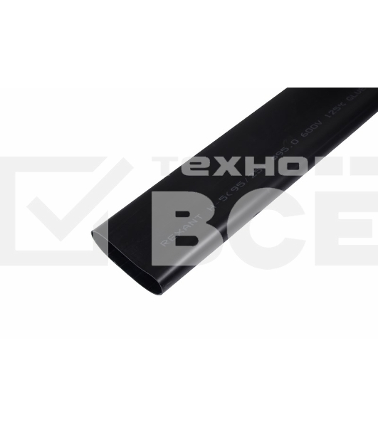 Термоусаживаемая трубка клеевая Rexant 95,0/29,0 мм, (3-4:1) черная, упаковка 2 шт. по 1 м
