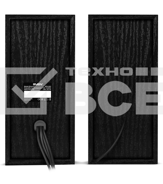 Колонки Sven SPS-603 черный {USB-порт ПК, ноутбука или адаптер 5V DC}