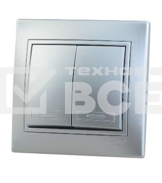 Выключатель 2-кл. СП Мира 10А IP20 метал. сер. LEZARD 701-1010-101