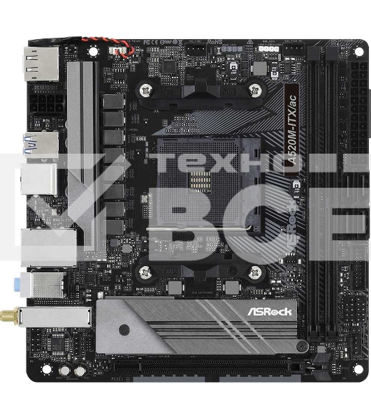 Материнская плата ASRock A520M-ITX/AC, AM4, AMD A520, 2xDDR4, 4xSATA, 1xM.2 PCIe, 1xPCIe 3.0 x16, 1xHDMI, 1xDP, 1x1Gb LAN, Wi-Fi, Bluetooth, 2xUSB-A 2.0, 3xUSB-A 3.2 Gen 1, 1xUSB-C 3.1, 3x3.5 мм, 7.1, Mini-ITX