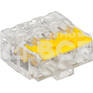 Клемма IEK СМК UKZ60-413-004 3x 0.2-0.4мм2 дл.19мм ш.19.2мм желтый (упак.:4шт)