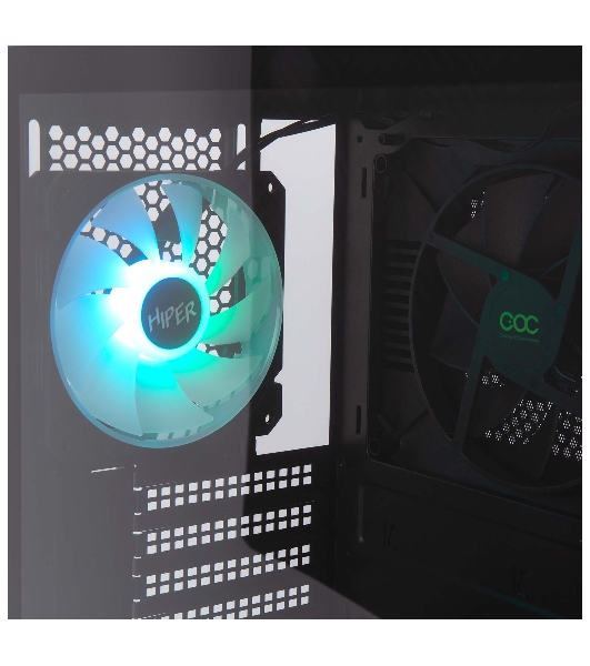 Компьютерный корпус Hiper DCB черный без БП ATX 1x120mm 1x140mm 1xUSB2.0 1xUSB3.0 audio bott PSU