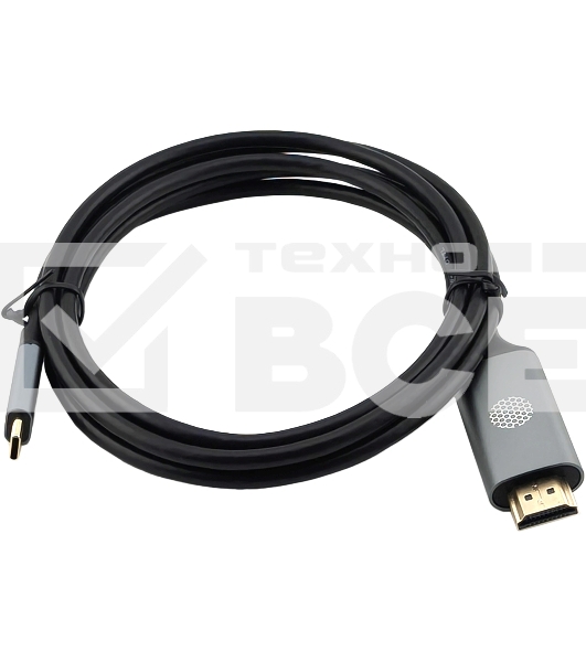 Кабель аудио-видео Cactus CS-USBC-HDMI-2-2 USB Type-C (m)/HDMI (m) 2м. позолоч.конт. черный