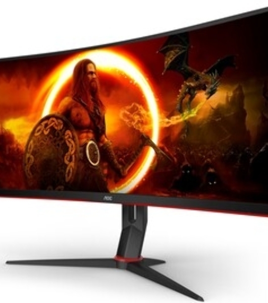 Монитор 34' AOC CU34G2XP VA 3440x1440, 180 Гц, 1 мс, 21:9, 430 кд/м², 2xHDMI, 2xDisplayPort, изогнутый экран, Flicker Free, Low Blue Light, черный