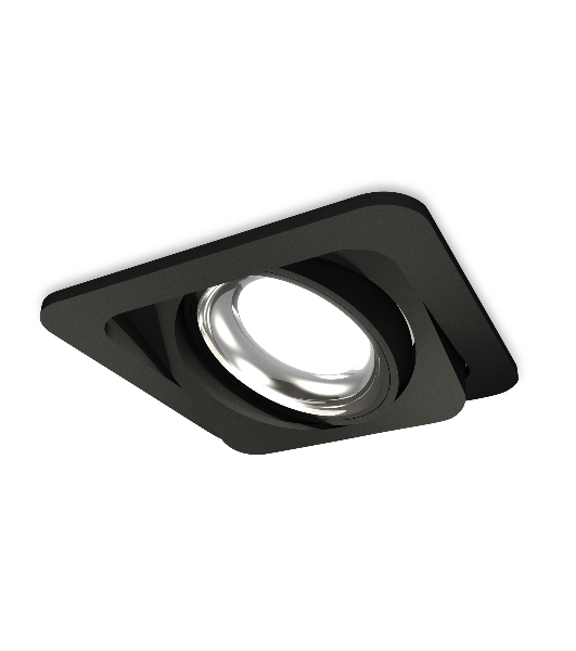 Комплект встраиваемого поворотного светильника Ambrella light XC7659002 SBK/PSL черный песок/серебро полированное MR16 GU5.3 (C7659, N7023)