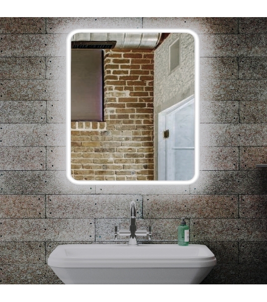 Зеркало Bau Stil 70х80, сенсорная LED подсветка, пластиковый защитный корпус