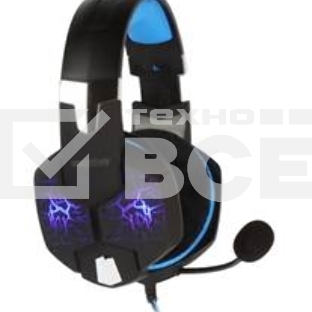 Гарнитура проводная игровая RUSH TAIPAN, динамики 50мм, велюровые амбушюры, вирт.звук 7.1, чер/син (SBHG-3000)