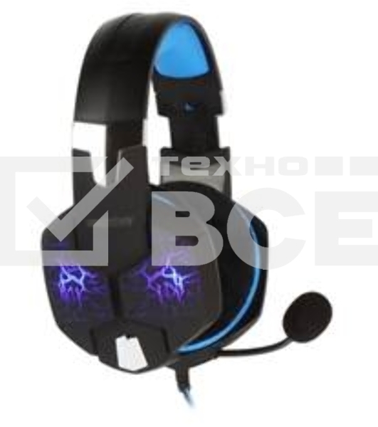 Гарнитура проводная игровая RUSH TAIPAN, динамики 50мм, велюровые амбушюры, вирт.звук 7.1, чер/син (SBHG-3000)