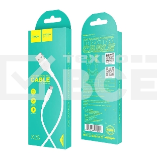 Кабель USB 2.0 hoco X25, AM/microBM, белый, 1м