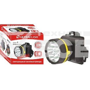 Фонарь налобный 909LED5 (5LED 1 режим; 3хR6 черн.) Ultraflash 11781