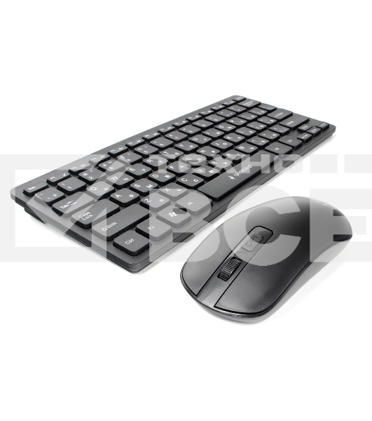 Комплект клавиатура+мышь беспроводные Gembird KBS-9100, 2.4ГГц, чёрн, 84кл, 1600 DPI, бат. в компл.