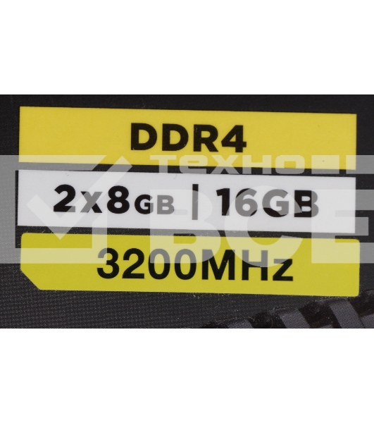 Оперативная память Corsair Vengeance LPX, DDR4, 16GB (2x8GB), 3200MHz, CL16, с радиаторами, черный