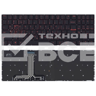 Клавиатура для ноутбука Lenovo Legion Y520 Y520-15IKB черная без рамки, красная подсветка