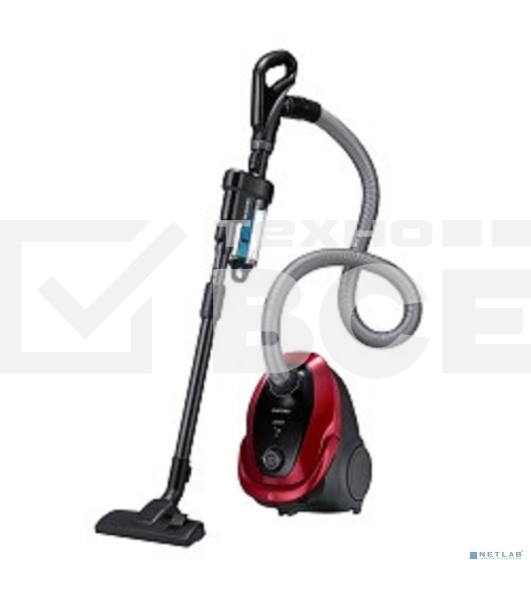 Пылесос Samsung VC20M257AWR красный, 460/2000 Вт, уборка сухая, пылесборник мешок 2.5 л