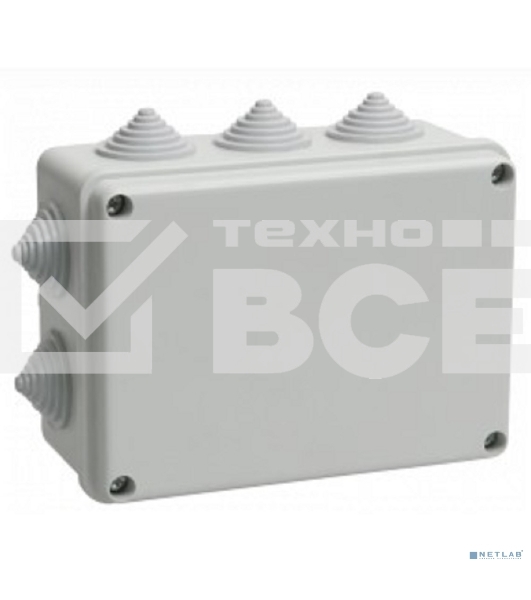 Коробка КМ41242 распаячная Iek UKO10-150-110-070-K41-55 для о/п 150х110х70 мм IP55 (RAL7035, 10 гермовводов)