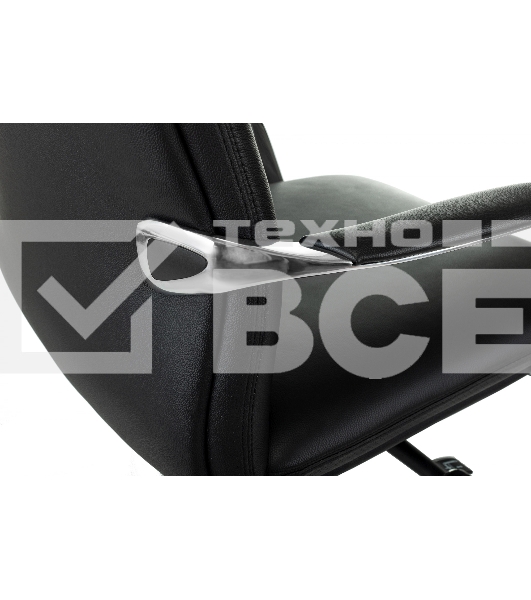 Кресло руководителя Бюрократ _VEGA черный кожа крестов. алюминий