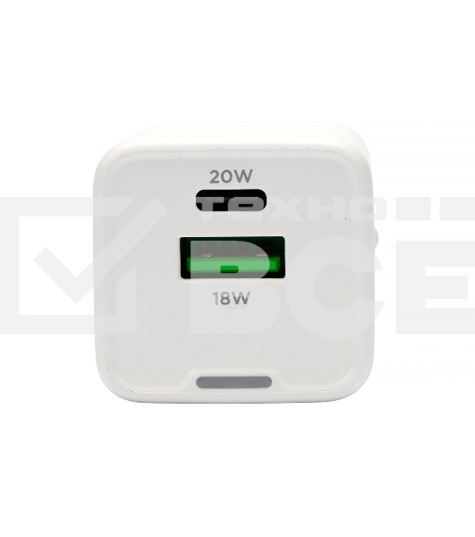 Зарядное устройство Cablexpert MP3A-PC-61, 20Вт GaN, 3А, QC4.0/PD, 1xUSB, 1xType-C, белый, пакет