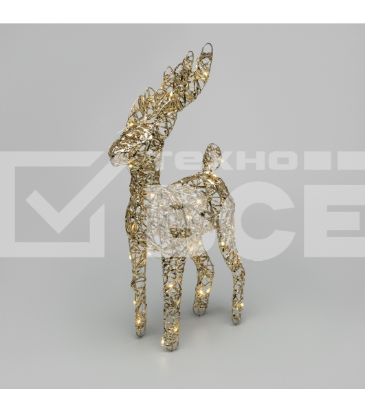 Светодиодная фигура Neon-night Олень 37см, цвет свечения теплый белый, питание 3хAA (не в комплекте)