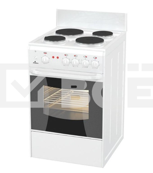 Плита электрическая Flama AE 1402 W белый, конфорок 4 шт, духовка 50 л, 50 см x 85 см x 60 см