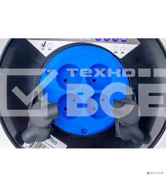 Удлинитель на катушке без заземления PERFEO RU POWER 50м 4гн 16А ПВС 2х1,5 IP44 (РБК16).