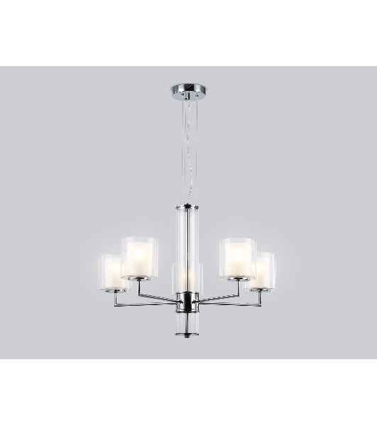 Люстра Ambrella light LH56001/5 СH/FR хром/белый матовый E14*5 max 40W D640*1260