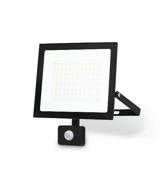Прожектор светодиодный с датчиком движения Ambrella light ST8118 BK черный IP65 LED 6500K 100W 208*178*31